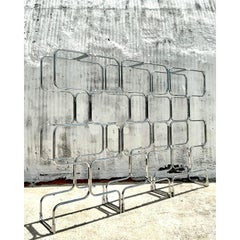 Etagere cromate Tricom d'epoca - Set di 3 pezzi