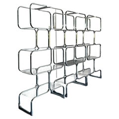 Etagère vintage italienne en chrome Tricom - Lot de 3