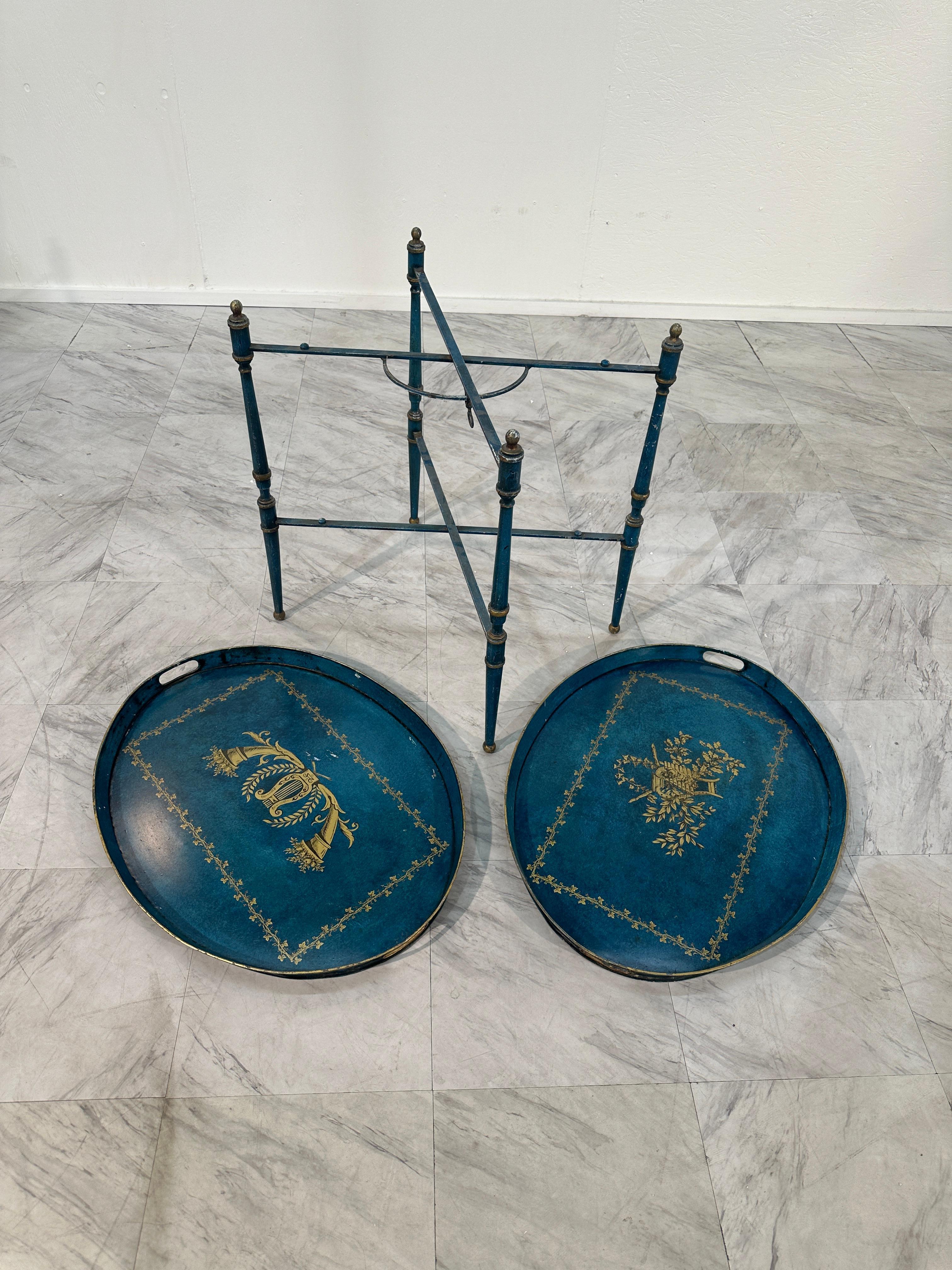 Vintage Italian Trolley With Two Removable Trays, 1950s For Sale 1