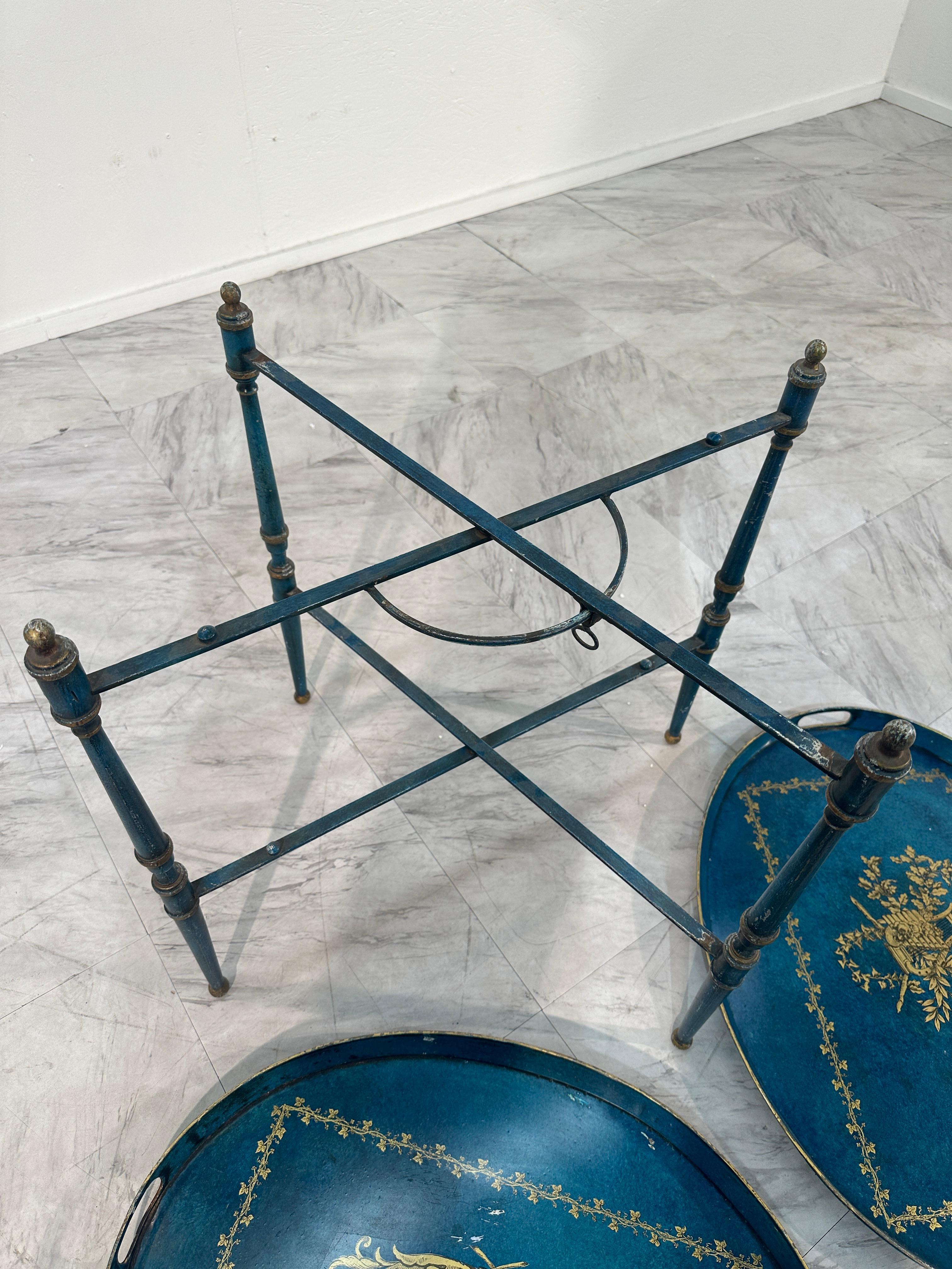 Vintage Italian Trolley With Two Removable Trays, 1950s For Sale 2
