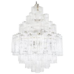 Vintage Italian "Tronchi" Glass Chandelier by Venini