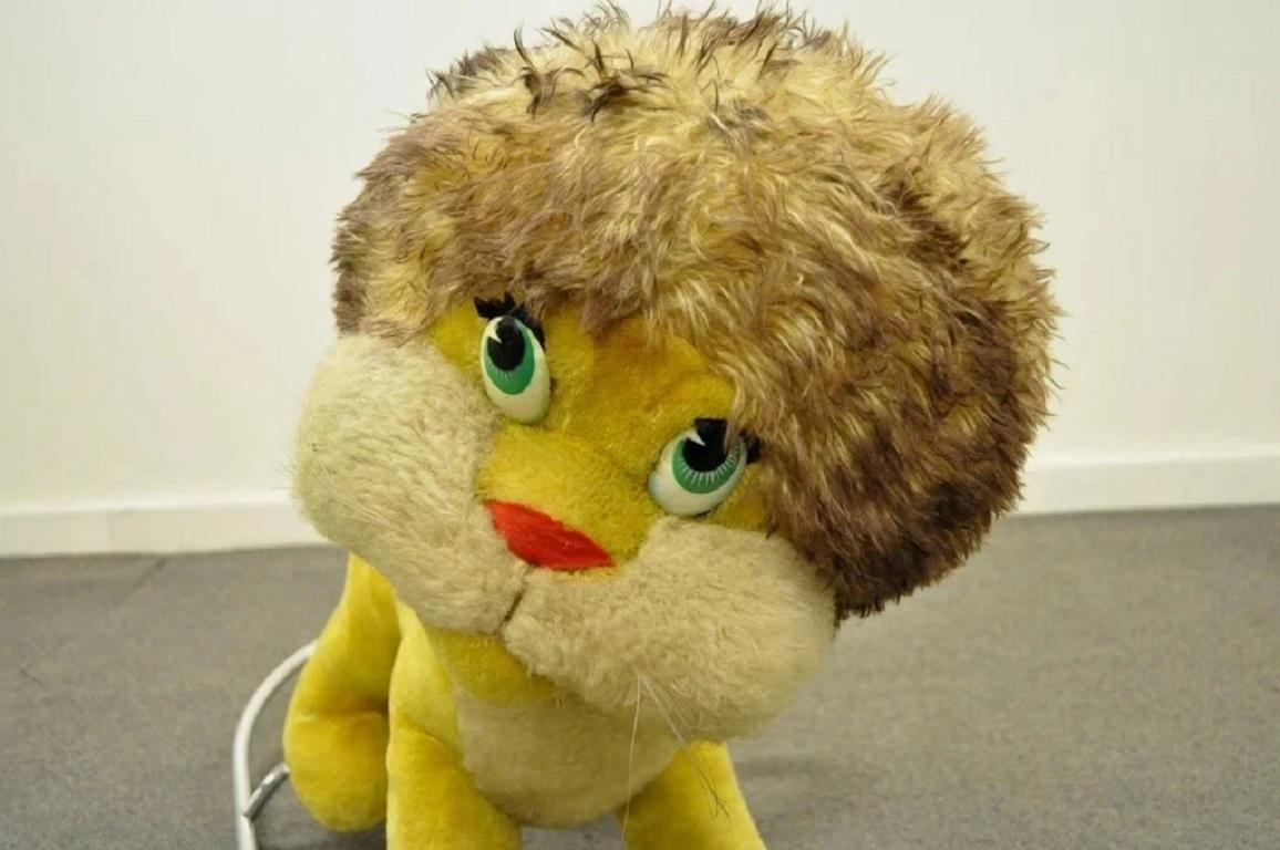 Mid-Century moderno Vintage Trupa Trudi peluche leone a dondolo Child & Child in vendita