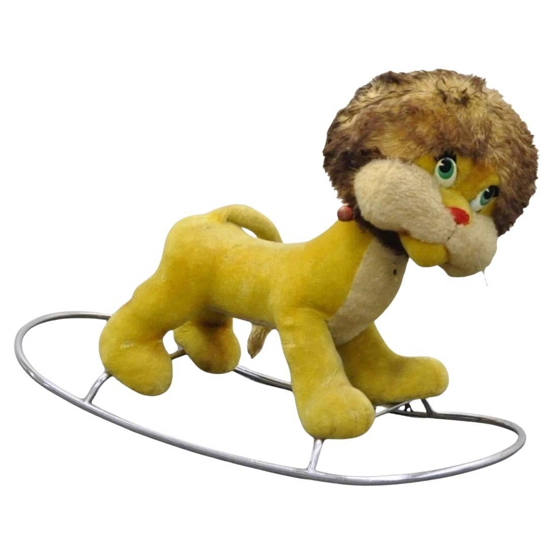 Vintage Italian Trupa Trudi Peluche Lion Rocking Childs Hobby Horse
