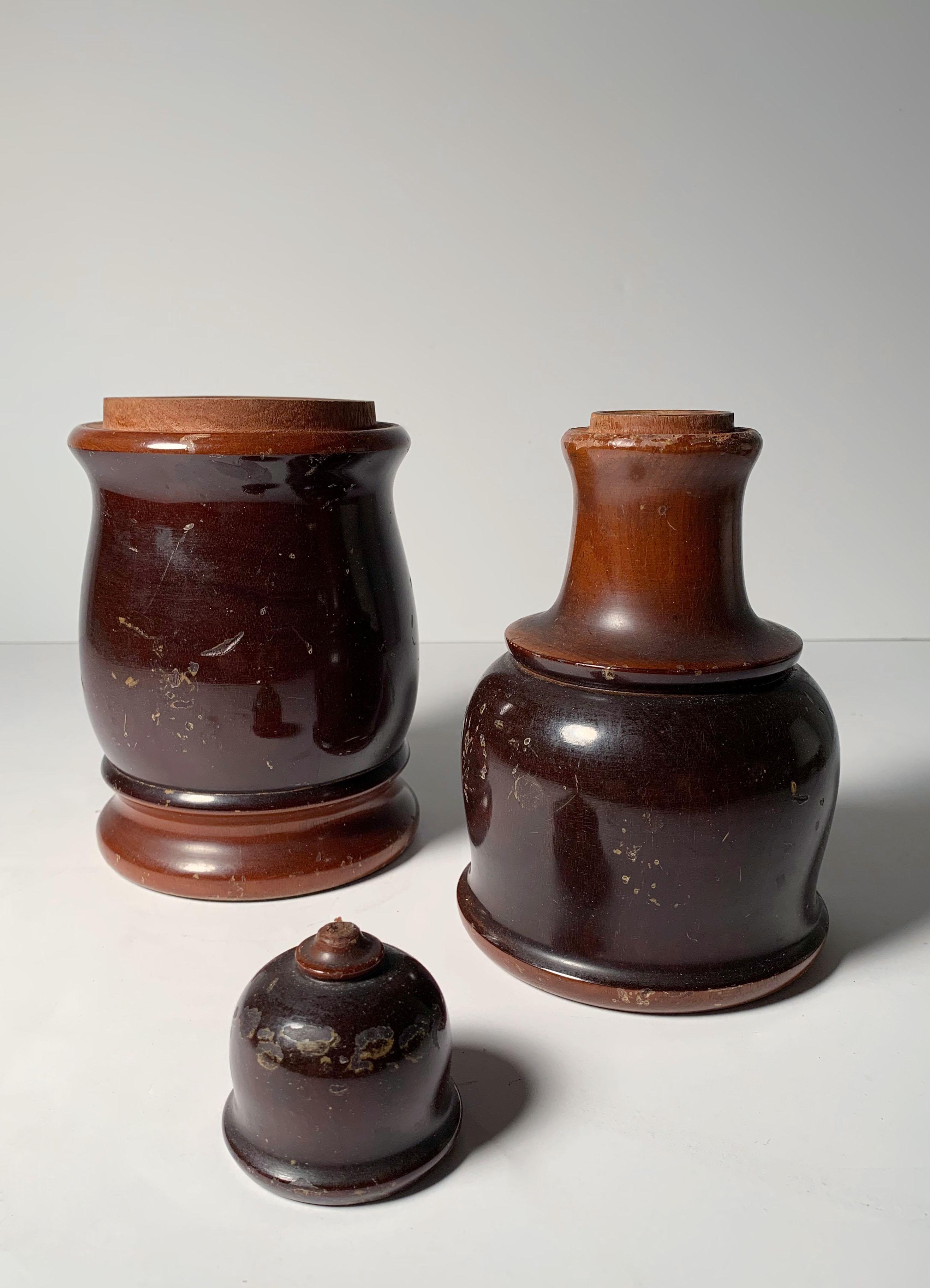 20th Century Vintage Italian Turned Wood Thermos Carafe Set Attributed to Aldo Tura For Sale