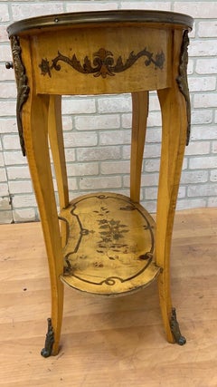 Vintage Italian Two Tier Inlaid Side Table