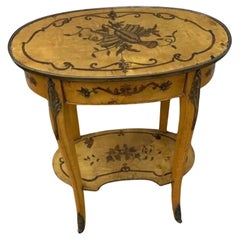 Italienischer zweistufiger Vintage-Beistelltisch mit Intarsien