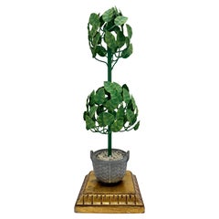 Vintage Italian Two Tiered Botanical Tole Topiary