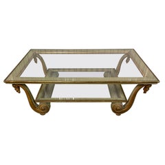 Vintage Italian Two Tiered Hollywood Regency Style Cocktail Table