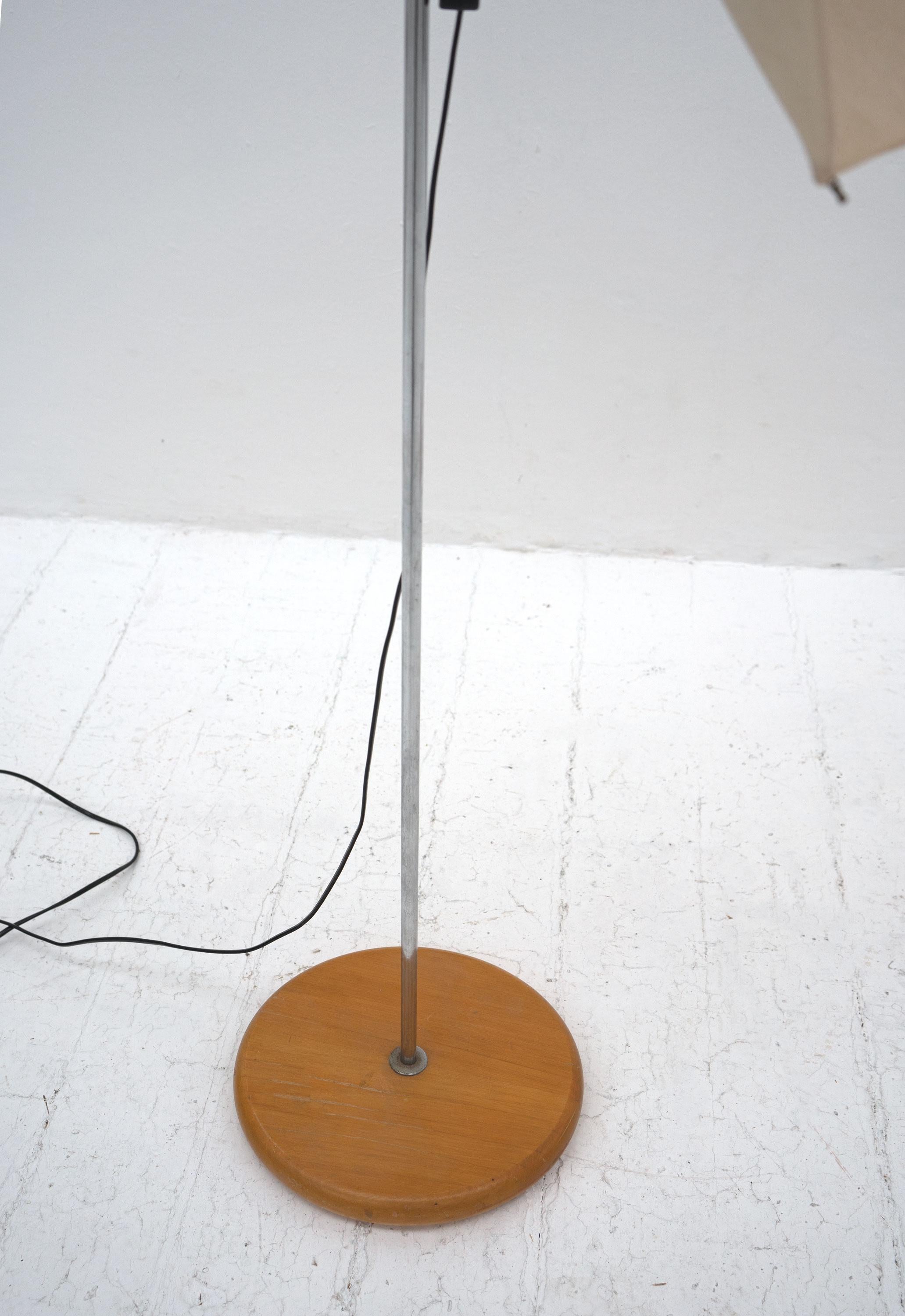 Cotton Vintage Italian Umbrella Floor Lamp For Sale