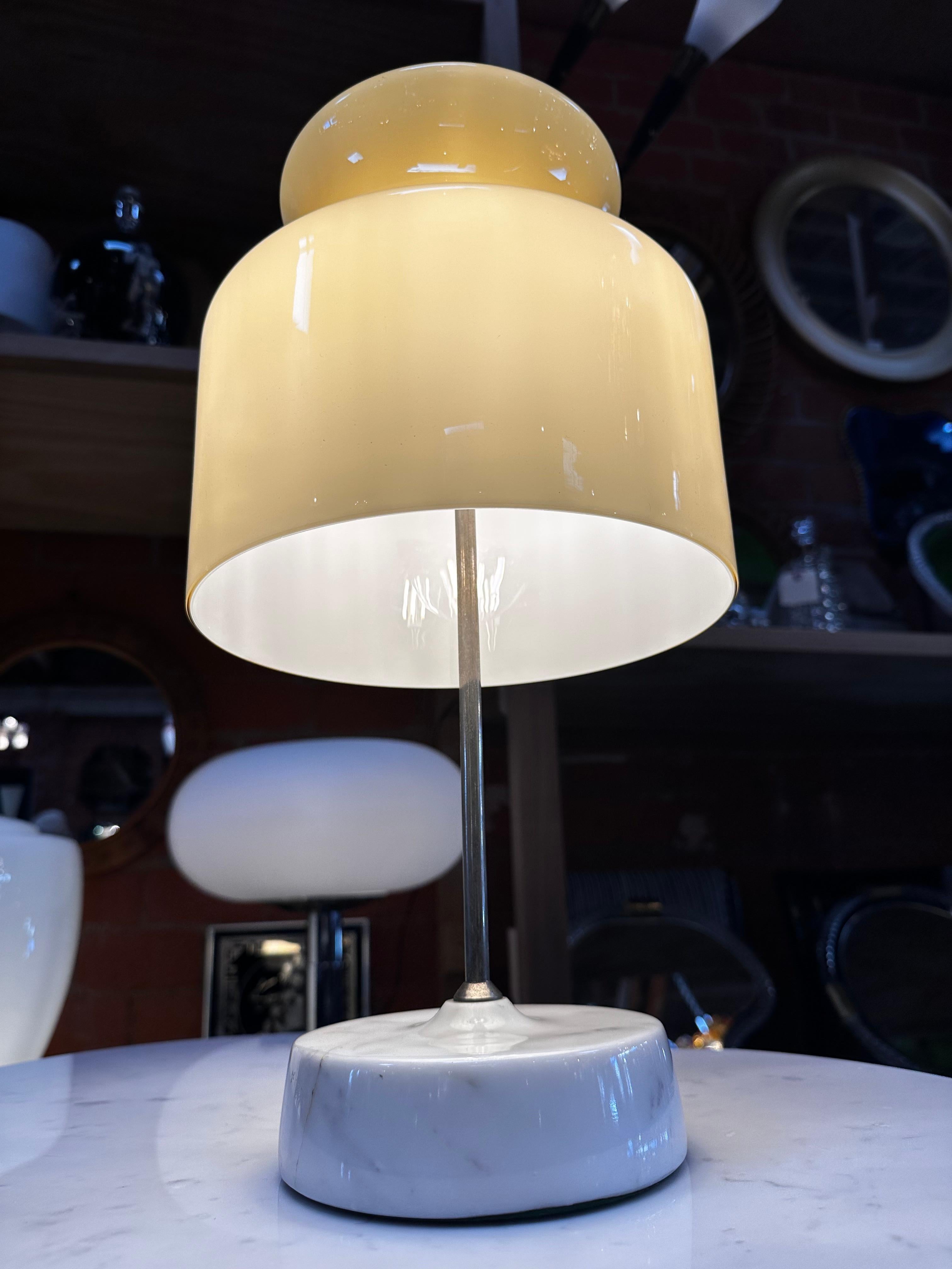 Late 20th Century Vintage Italian Unique Marble and Glass Table Lamp 1980s