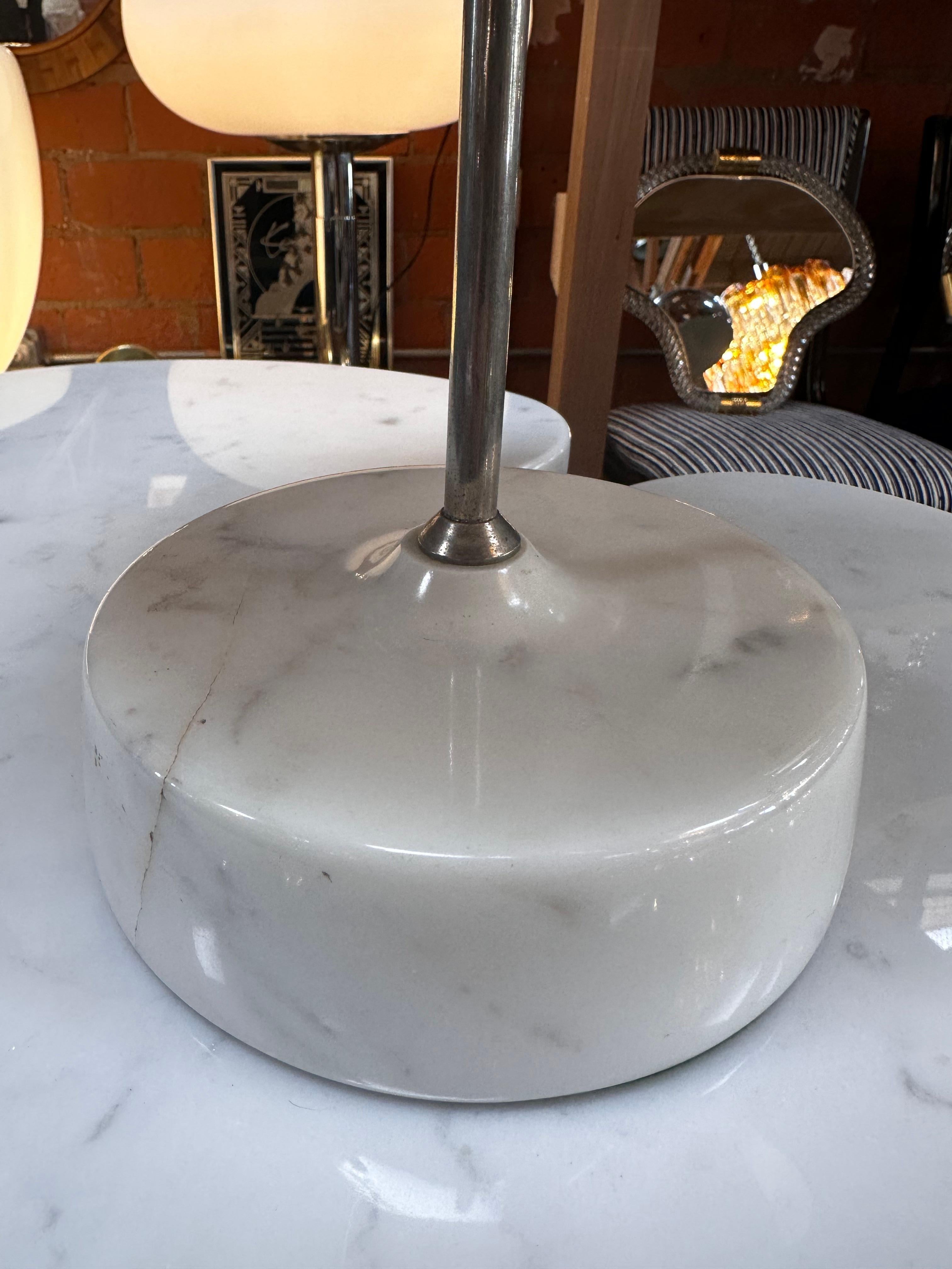 Vintage Italian Unique Marble and Glass Table Lamp 1980s 4