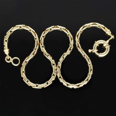 Vintage Italian Unisex Solid 18k 750 Yellow Gold Bolt Lock 18 Inch Charm Holder