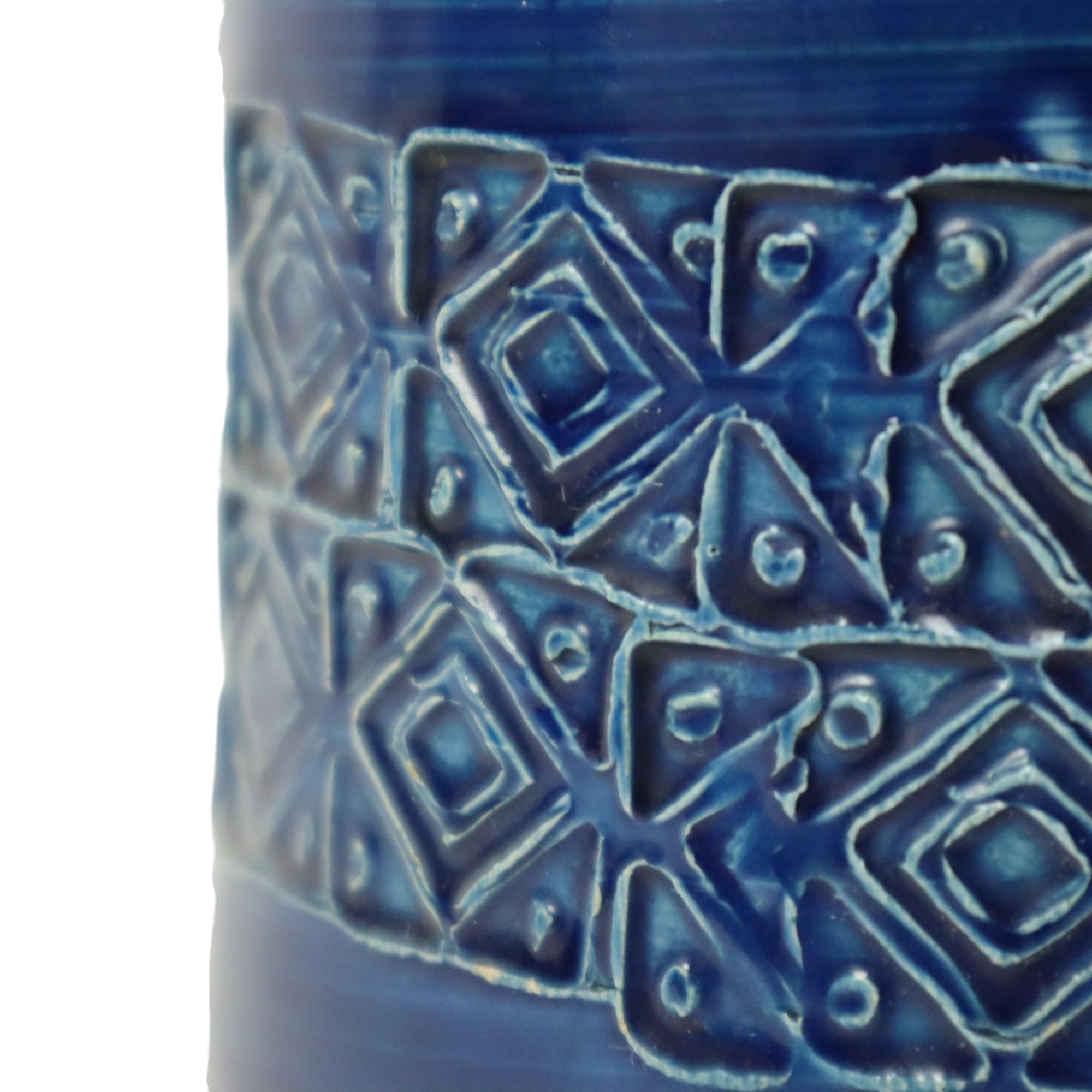Vaso italiano d'epoca Ceramiche Minerva Blu in ceramica in vendita 3