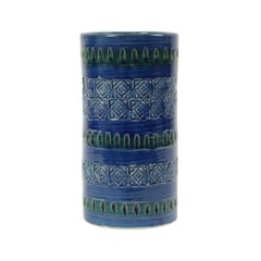 Vintage Italian Vase Ceramiche Minerva Blue Ceramic