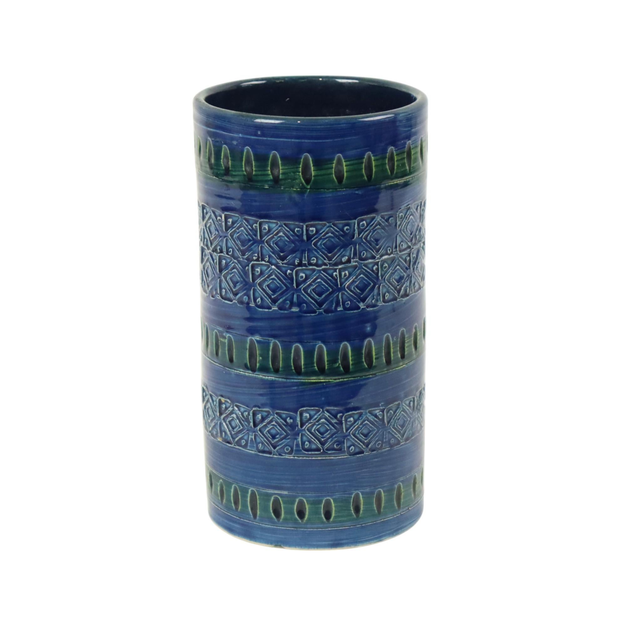 Italiano Vaso italiano d'epoca Ceramiche Minerva Blu in ceramica in vendita