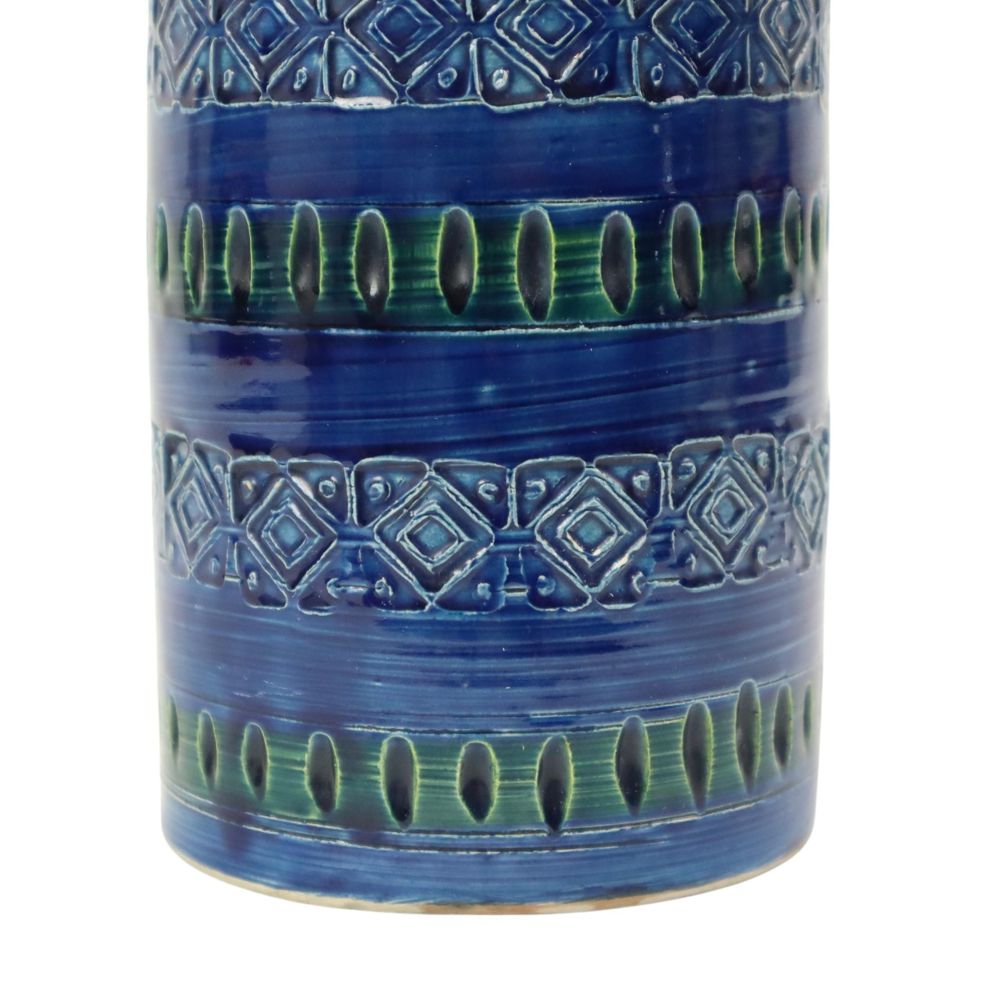 Ceramica Vaso italiano d'epoca Ceramiche Minerva Blu in ceramica in vendita