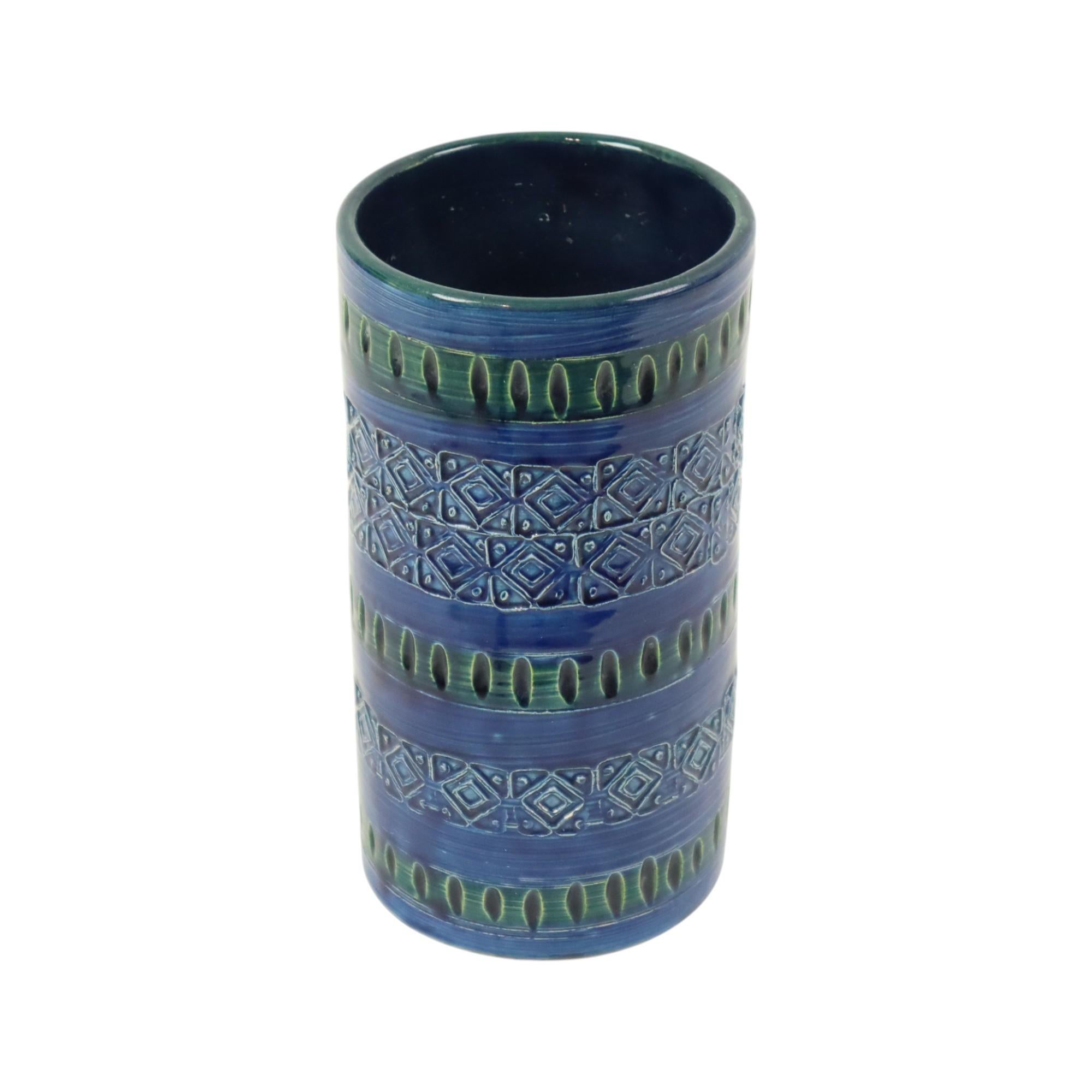 Vaso italiano d'epoca Ceramiche Minerva Blu in ceramica in vendita 1