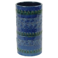 Vintage Italian Vase Ceramiche Minerva Blue Ceramic
