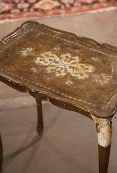 Vintage Italian Venetian Carved and Hand Painted Side Table