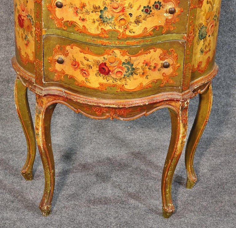 Vintage Italian Distressed Painted Nightstand End Table, circa 1930s For Sale at