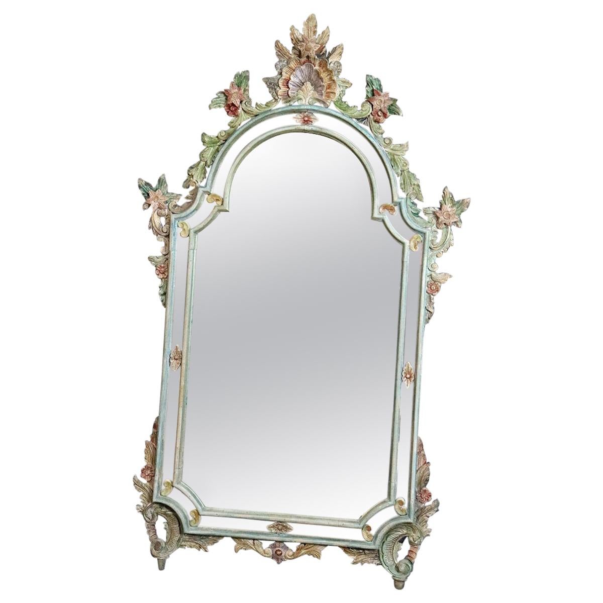 Vintage Italian Venetian Floral Mirror
