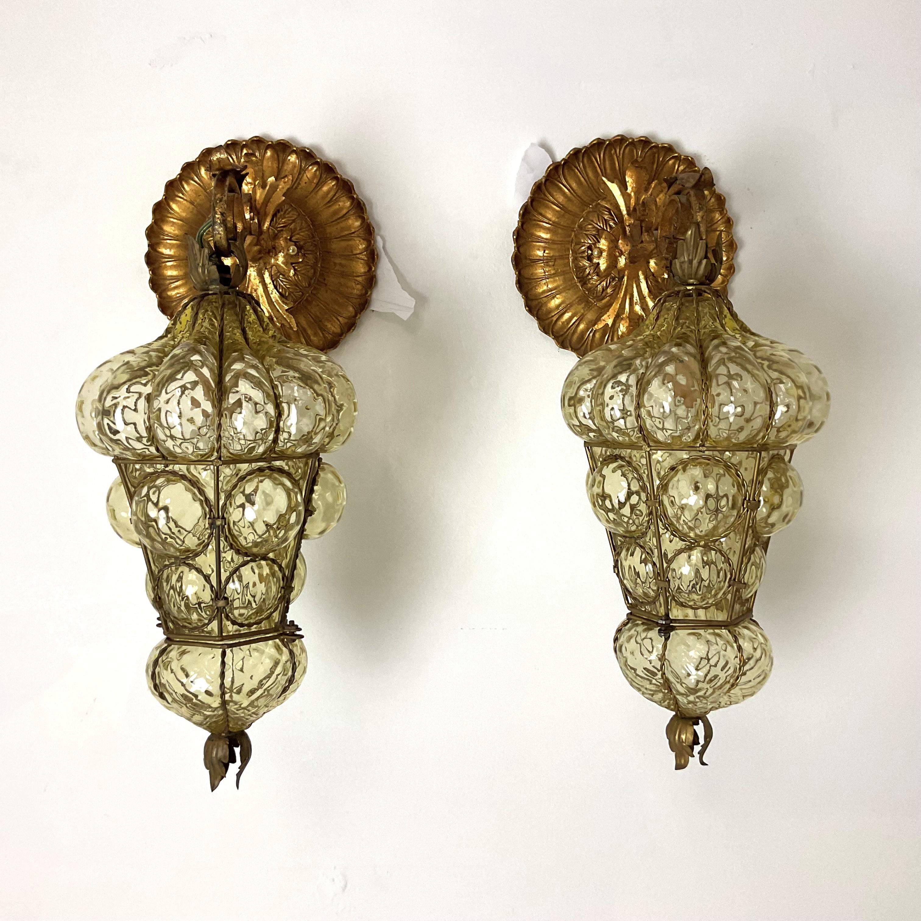 Vintage Italian Glass Käfiglaternen aus venezianischem Glas im Angebot 6