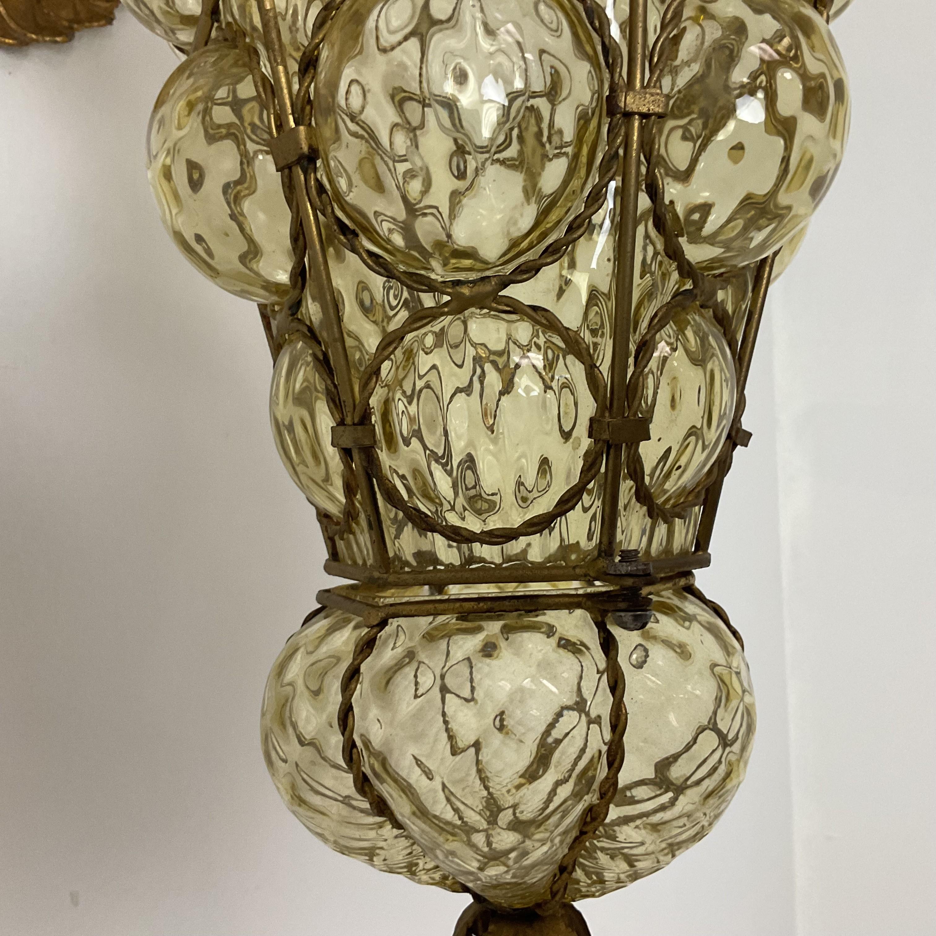 Vintage Italian Glass Käfiglaternen aus venezianischem Glas im Angebot 1