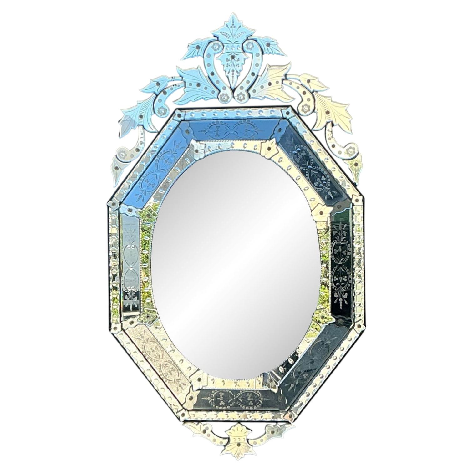 Specchio in vetro veneziano vintage Italian Glass