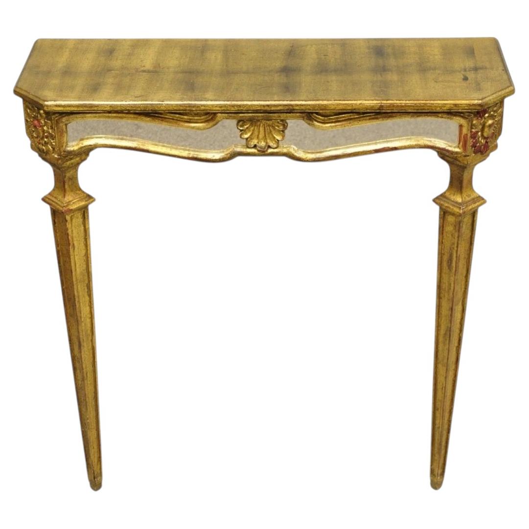 Vintage Italian Venetian Hollywood Regency Gold Gilt Small Wall Console Table