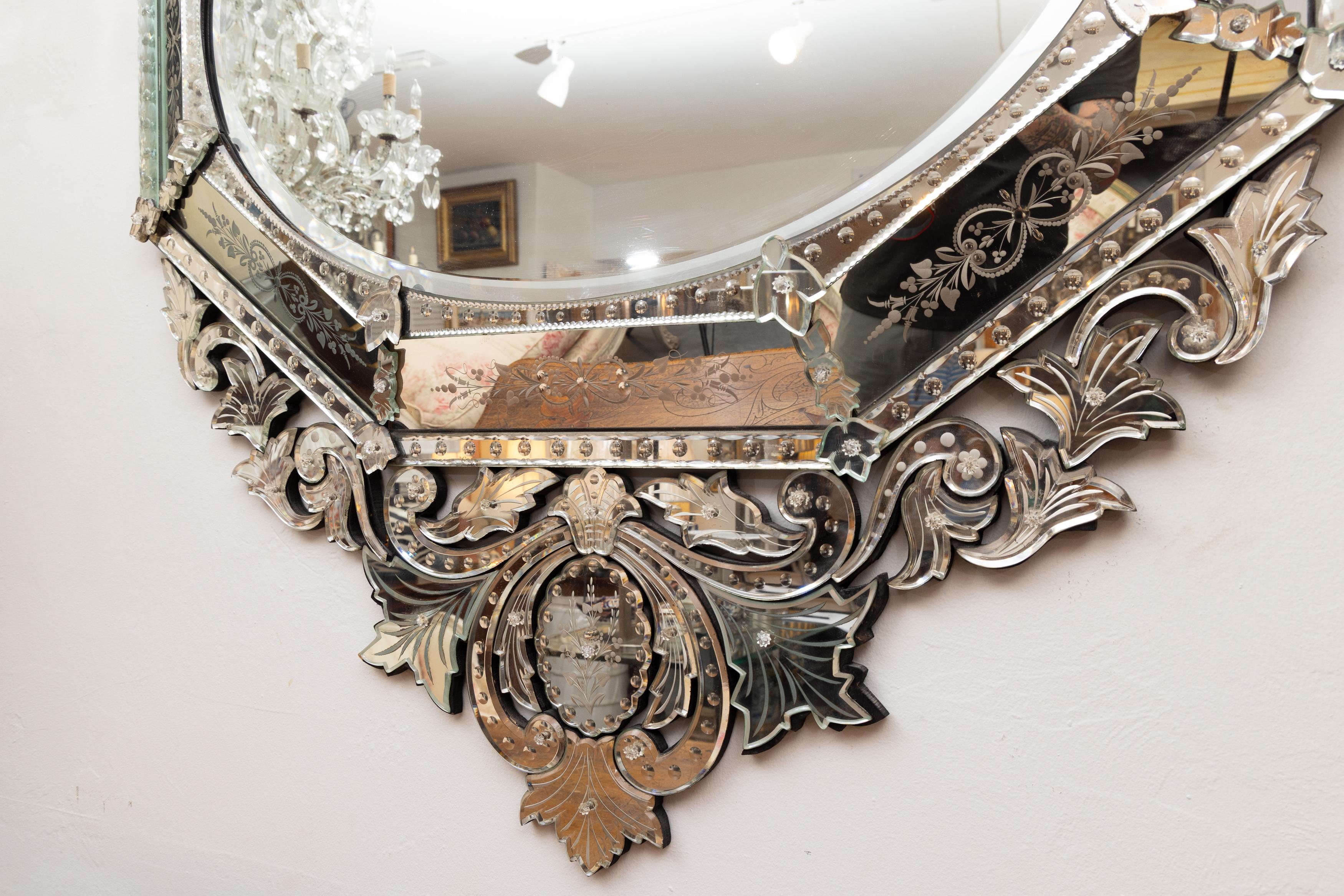 English Vintage Italian Venetian Mirror For Sale