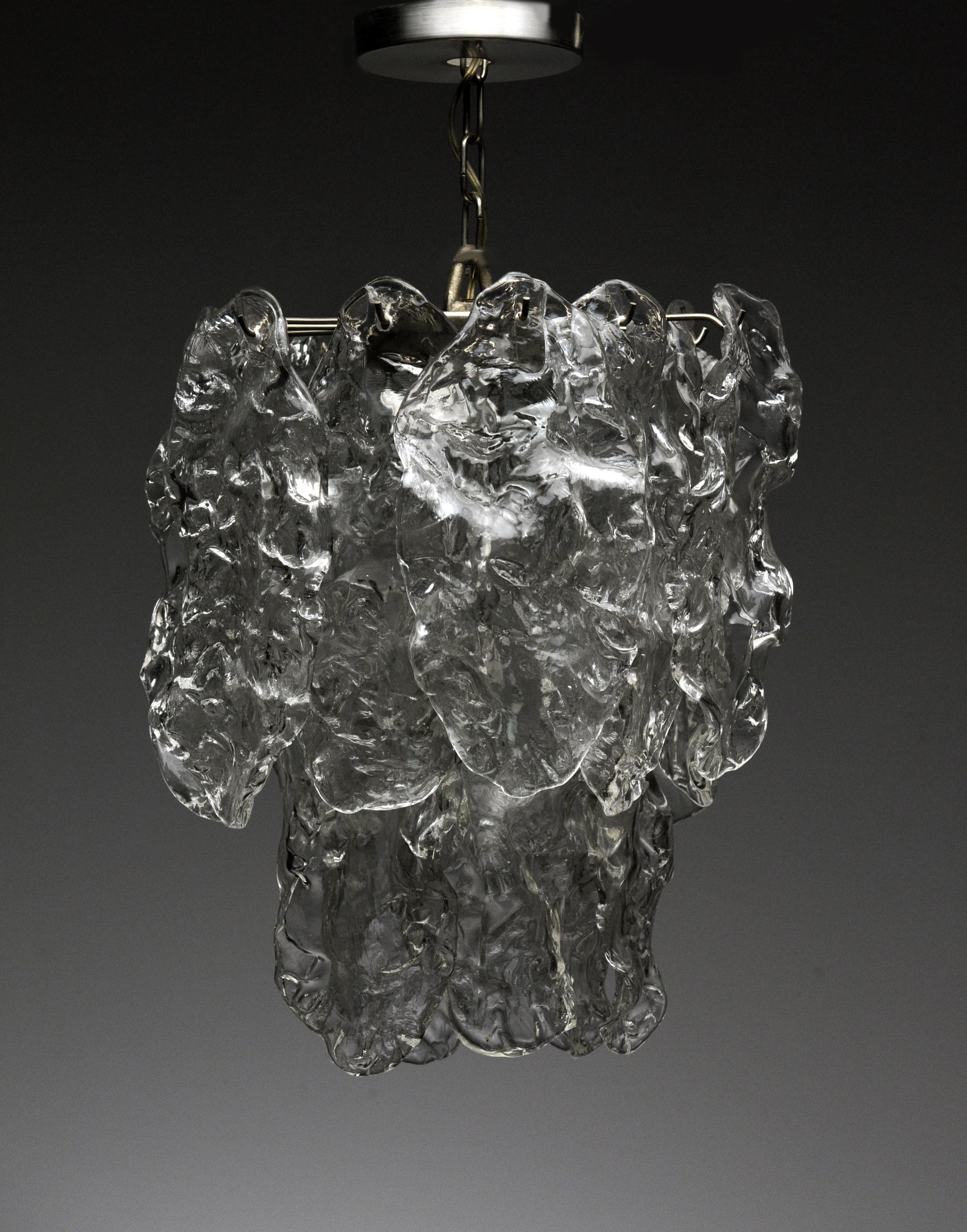 Vintage Modern Italian Murano Glass Chandelier by Carlo Nason for Mazzega (Italienisch)