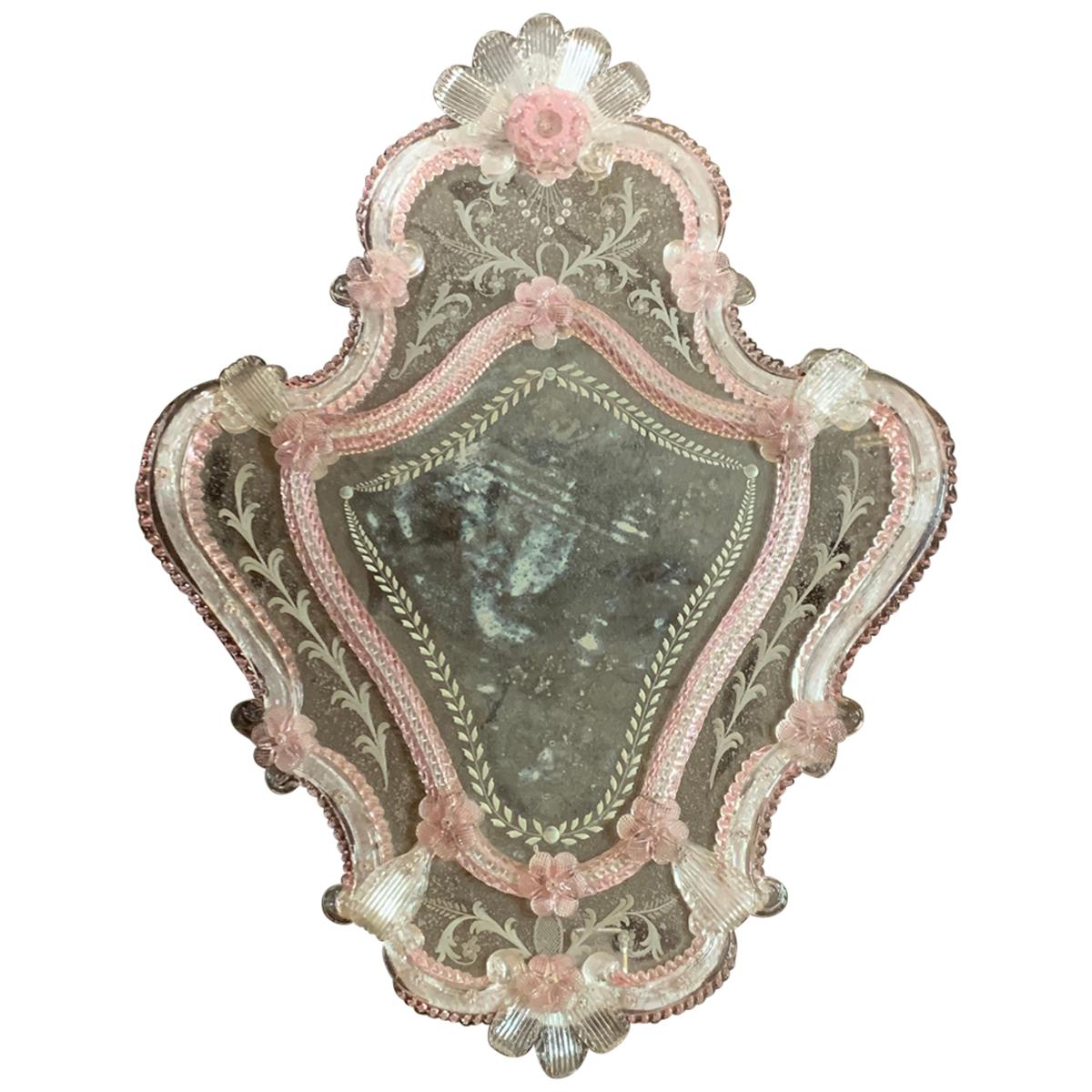 Vintage Italian Venetian Powder Room Mirror