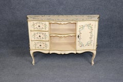 Vintage Italian Venetian Style Creme Painted & Gilt cabinet C. 1950s