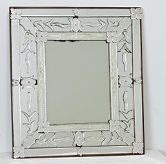 Vintage Italian Venetian Style Mirror in Wood Frame