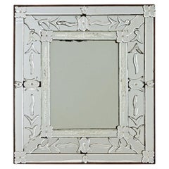 Vintage Italian Venetian Style Mirror in Wood Frame