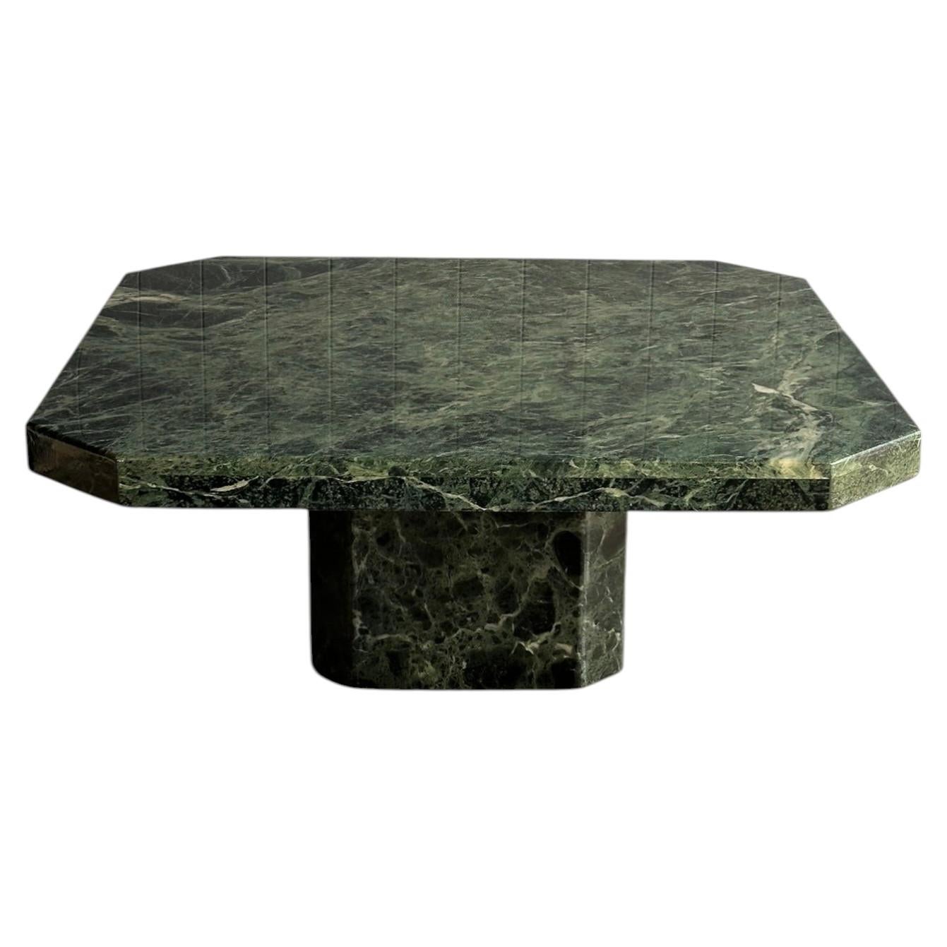 Vintage Italian Verde Alpi Green Marble Coffee Table, Circa 1970s