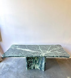 Vintage italian verde marble dining table
