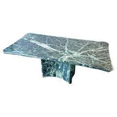 Mesa de comedor de mármol verde italiano vintage