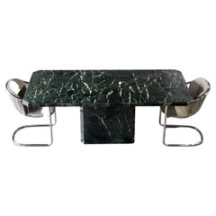 Vintage Italian Verde Marble Dining Table