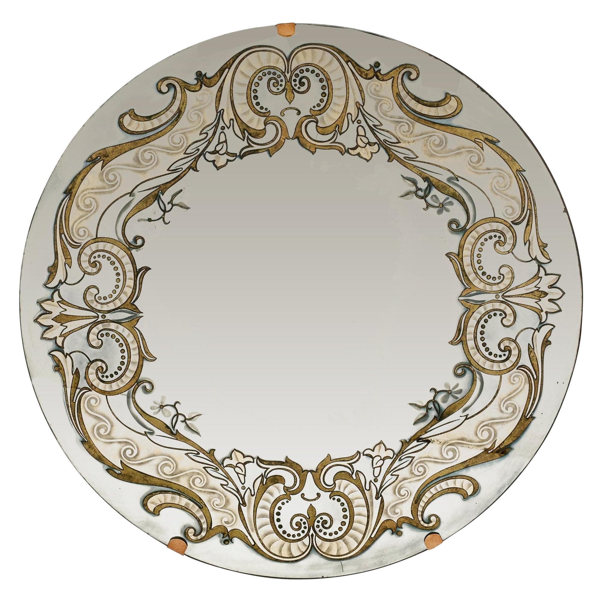 Verre Églomisé italiano vintage  Specchio