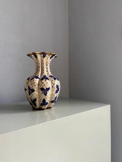 Vintage Italian Versailles Style Vase, Blue and Gold, Circa 1940s