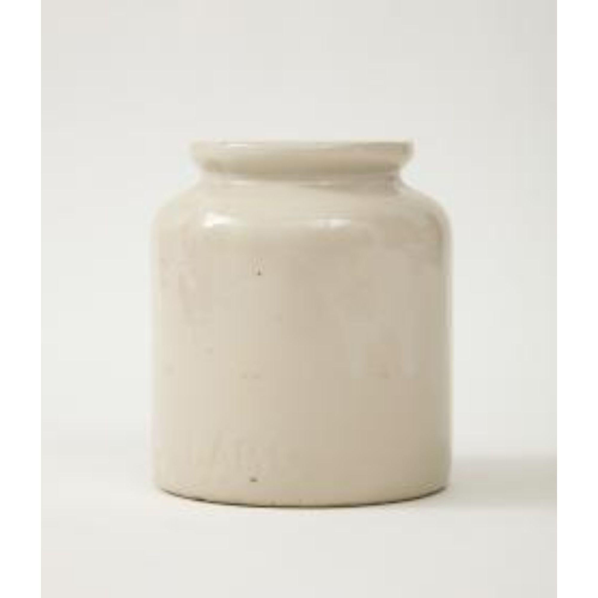 20th Century French Glazed Ceramic Mustard Jar For Sale