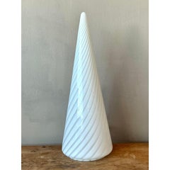 Vintage Italian Vetri Glass Swirl Cone Lamp