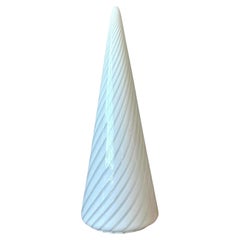 Vintage Italian Vetri Glass Swirl Cone Lamp