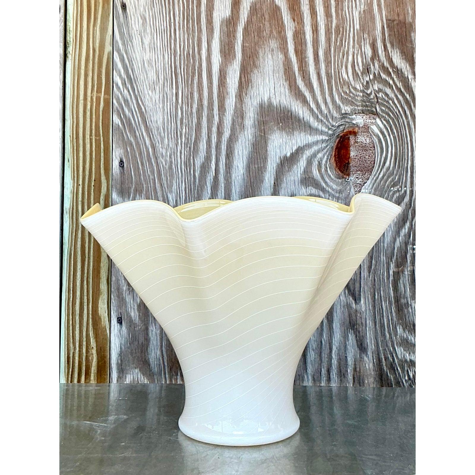 Vintage Italian Vetri Murano Glass Handkerchief Lamp For Sale 4