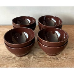 Vintage Italian Vietri Glazed Ceramic Bowls - Set of 8