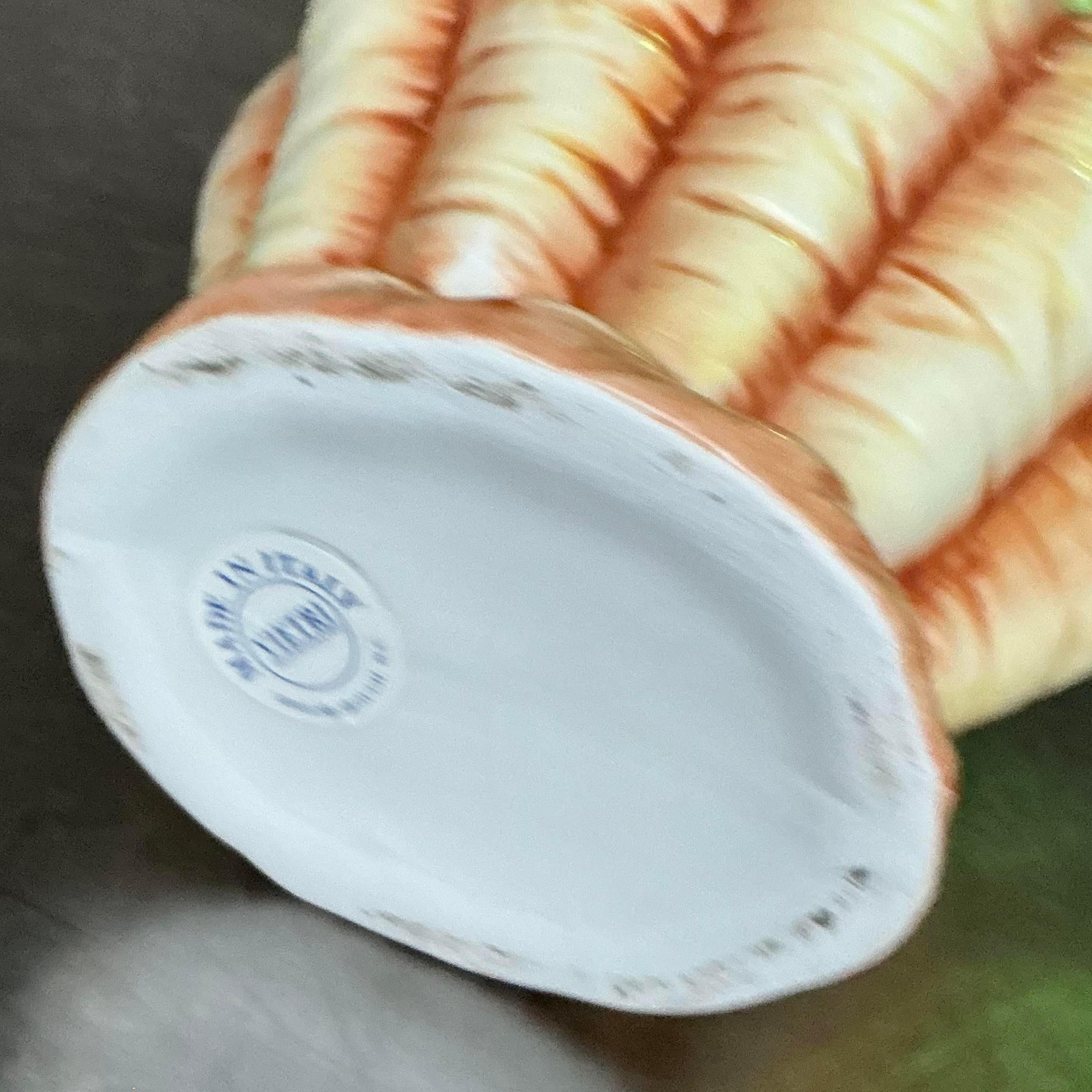 Vintage Italian Vietri Glazed Ceramic Carrots Pitcher 1