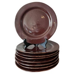 Vintage Italian Vietri Glazed Ceramic Plates - Set of 8