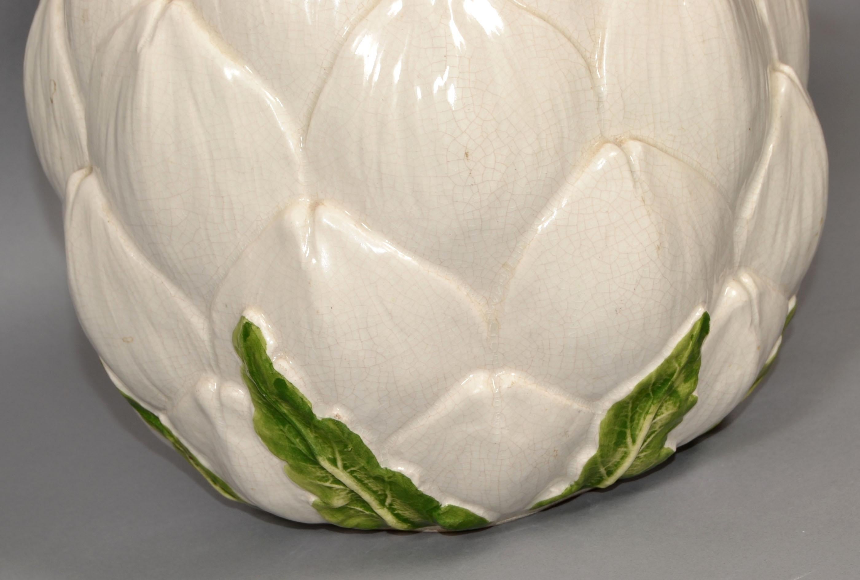 Vintage italiano VIETRI Maiolica dipinta a mano Carciofo in ceramica Bohemian Chic in vendita 3