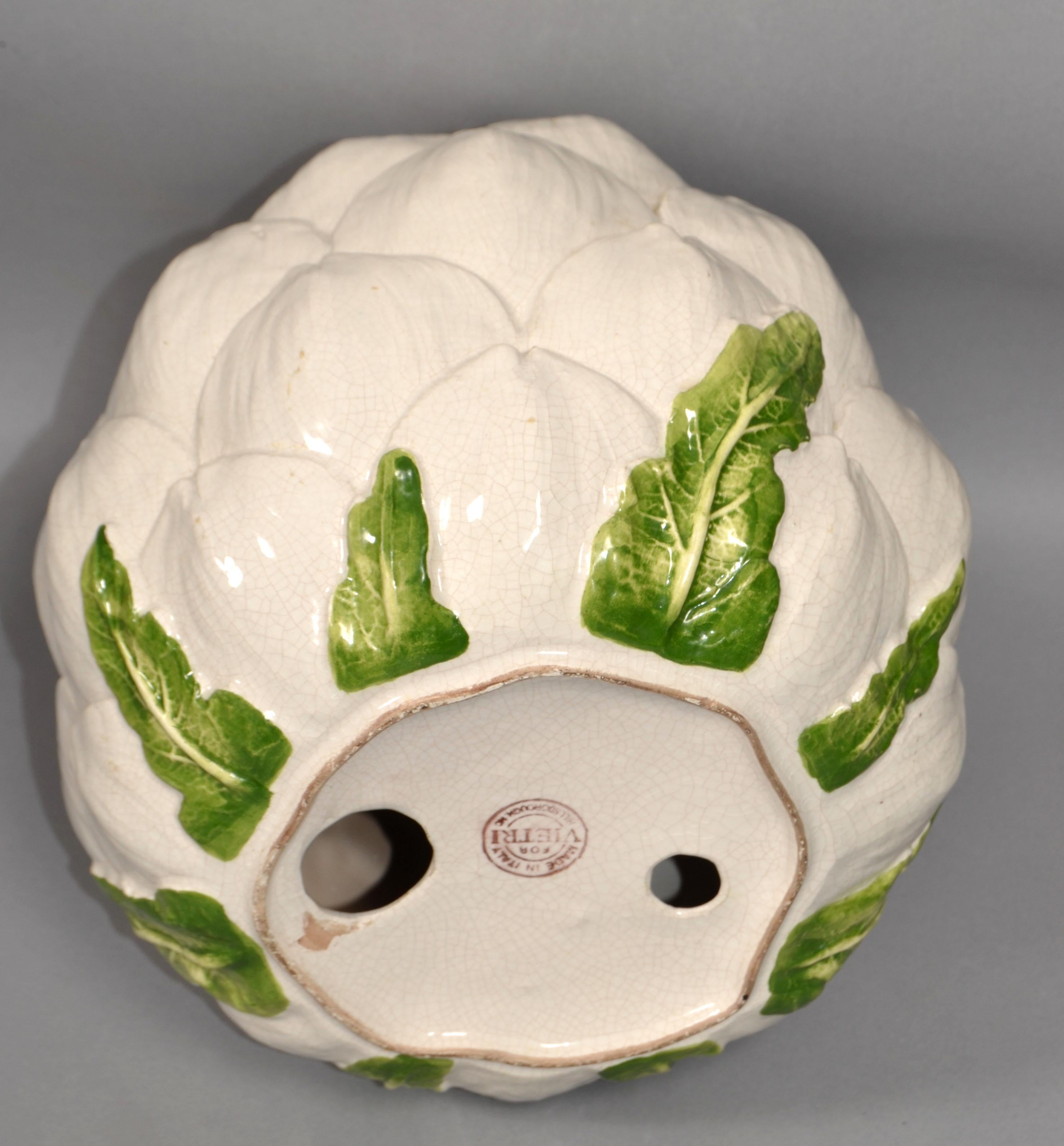 Vintage italiano VIETRI Maiolica dipinta a mano Carciofo in ceramica Bohemian Chic in vendita 5